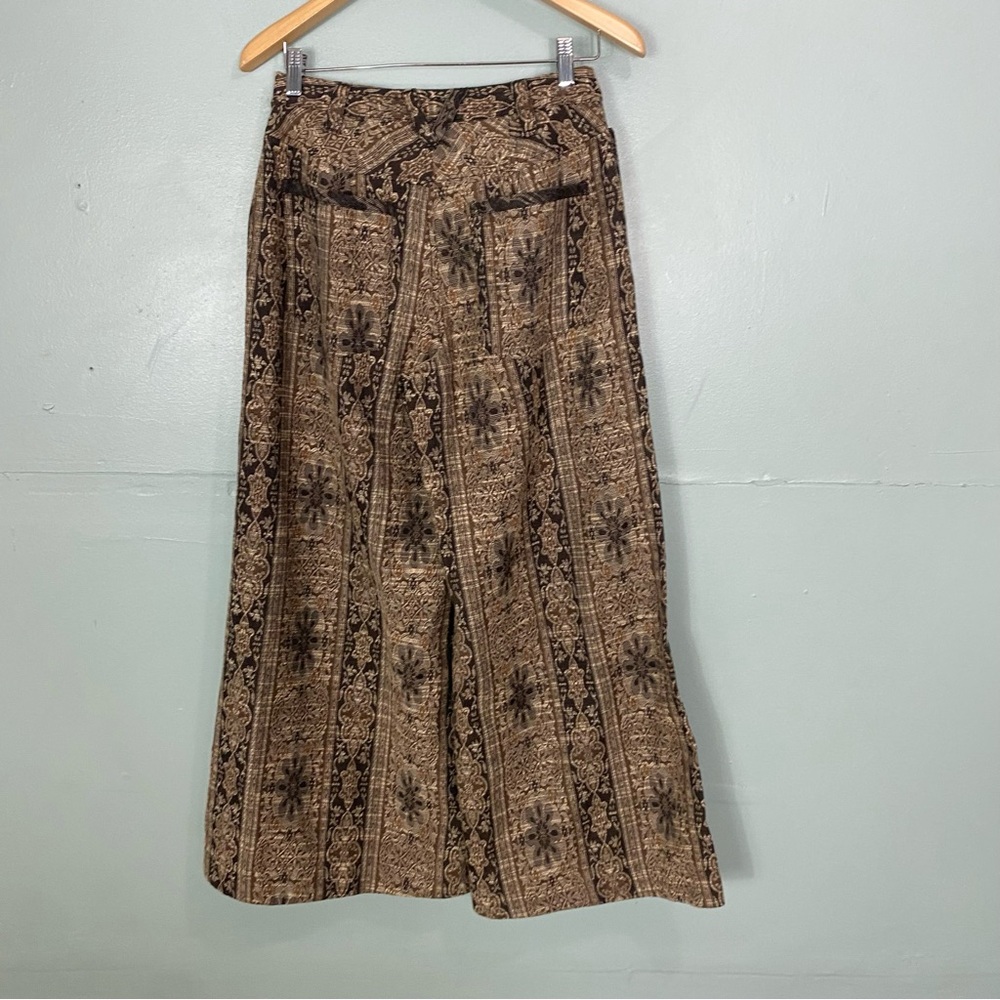 Free People Printed Wide Leg Pants in Brown & Black - Picture 3 of 6